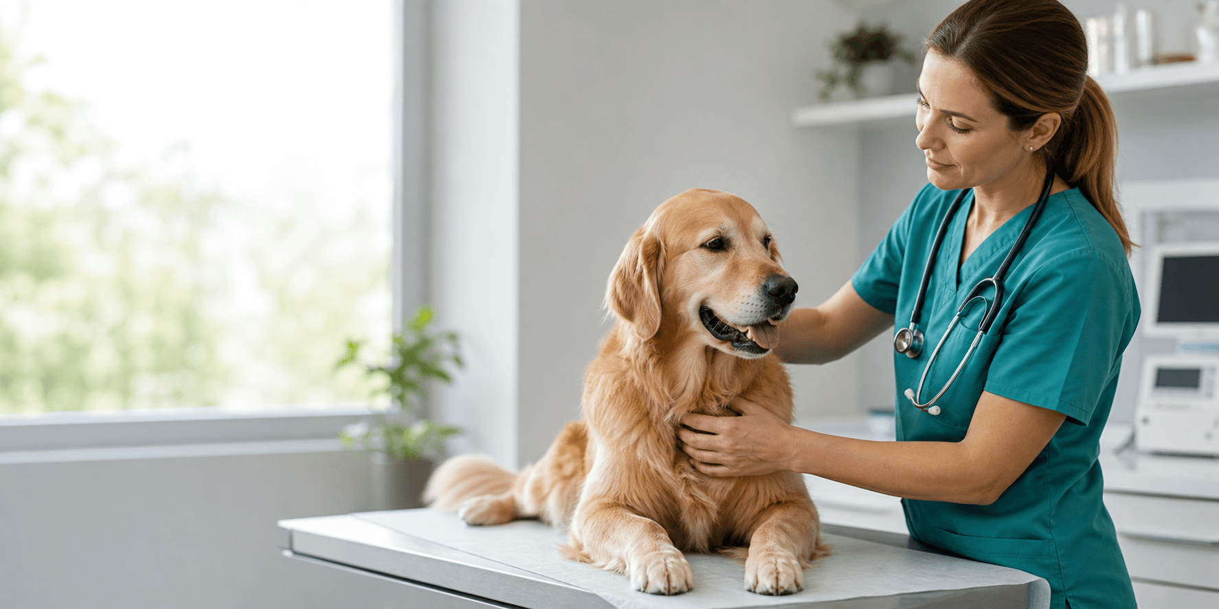 Veterinary team welcoming a new client